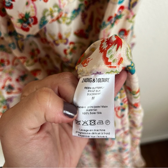 Zadig & Voltaire / Reen Butterfly-Print Maxi Dress Cream - Picture 11 of 11